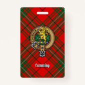 Badge Clan Cumming Crest sur Tartan (Devant)