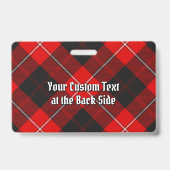 Badge Clan Cunningham Crest sur Tartan (Arrière)