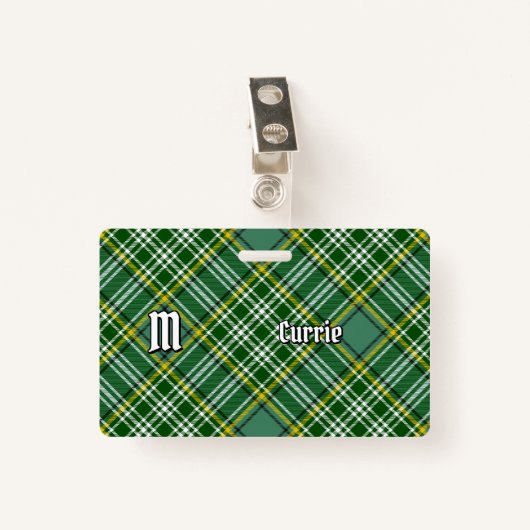 Badge Clan Currie Tartan (Devant avec clip)