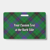 Badge Clan Davidson Crest sur Tartan (Back)