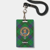 Badge Clan Davidson Crest sur Tartan (Avant avec lanière)