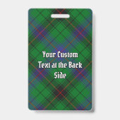 Badge Clan Davidson Crest sur Tartan (Arrière)