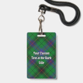 Badge Clan Davidson Crest sur Tartan (Arrière avec lanière)