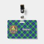 Badge Clan Douglas Crest sur Tartan (Avant avec clip)
