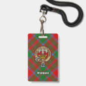 Badge Clan Drummond Crest sur Tartan (Avant avec lanière)