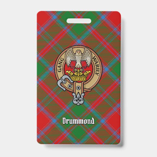 Badge Clan Drummond Crest sur Tartan (Avant)