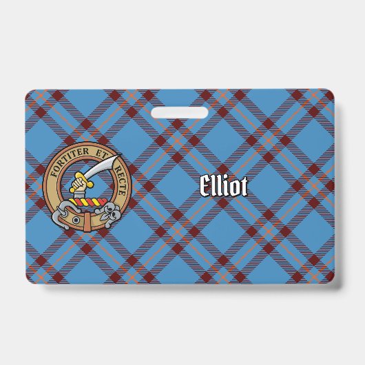 Badge Clan Elliot Crest sur le tarte antique (Front)