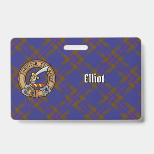 Badge Clan Elliot Crest sur Tartan moderne