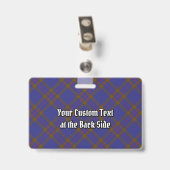 Badge Clan Elliot Crest sur Tartan moderne (Arrière avec clip)