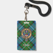 Badge Clan Ferguson Crest sur Tartan (Face avec cordon)