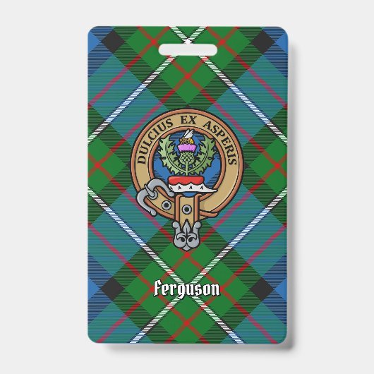 Badge Clan Ferguson Crest sur Tartan (Face)