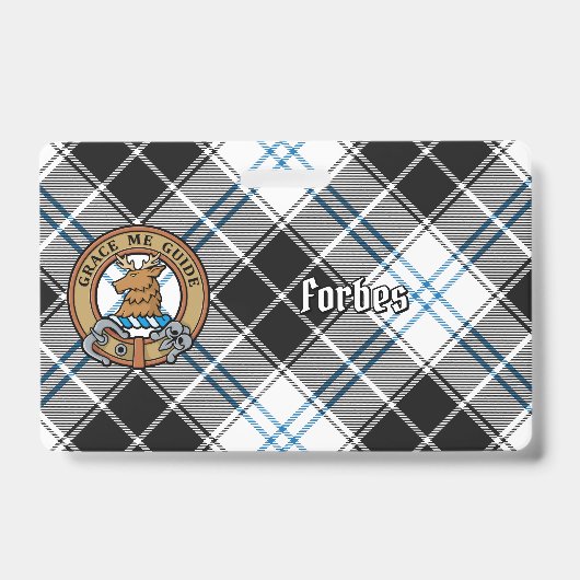Badge Clan Forbes Crest sur la robe Tartan (Face)
