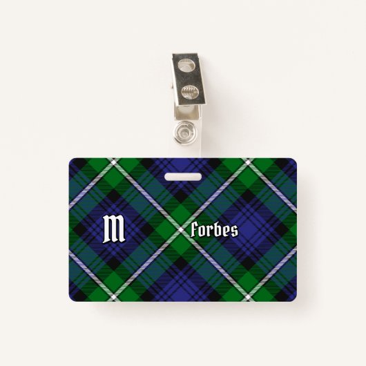 Badge Clan Forbes Tartan (Devant avec clip)