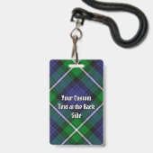 Badge Clan Forbes Tartan (Arrière avec lanière)