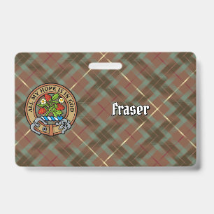 Badge Clan Fraser Crest sur le tartare de chasse Patinée