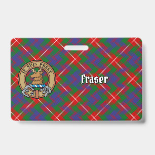 Badge Clan Fraser de Lovat Crête sur Tartan