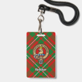 Badge Clan Gregor Crest sur Tartan (Avant avec lanière)