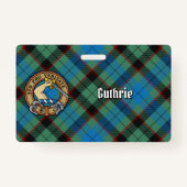 Badge Clan Guthrie Crest sur Tartan (Devant)