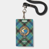 Badge Clan Guthrie Crest sur Tartan (Avant avec lanière)