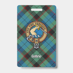 Badge Clan Guthrie Crest sur Tartan