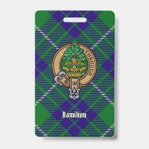 Badge Clan Hamilton Crest sur la chasse Tartan