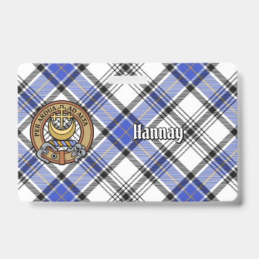Badge Clan Hannay Crest sur Tartan (Avant)