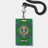 Badge Clan Henderson Crest sur Tartan (Face avec cordon)