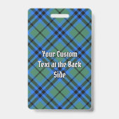 Badge Clan Keith Crest sur Tartan (Dos)