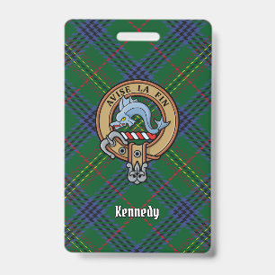 Badge Clan Kennedy Crest sur Tartan