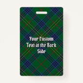 Badge Clan Kennedy Crest sur Tartan (Dos)