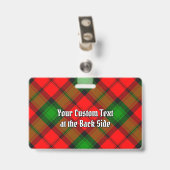 Badge Clan Kerr Crest sur Tartan (Arrière avec clip)