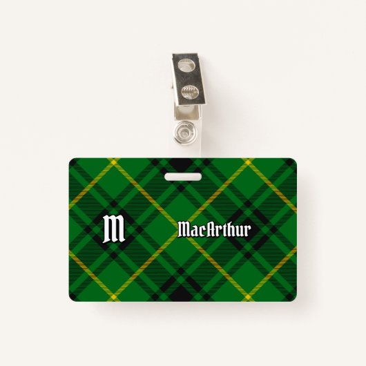 Badge Clan MacArthur Tartan (Devant avec clip)