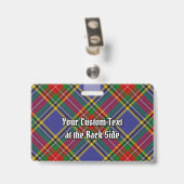 Badge Clan MacBeth Crest sur Tartan (Dos avec clip)