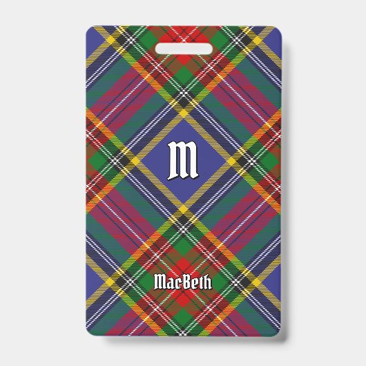 Badge Clan MacBeth Insigne Tartan (Avant)