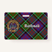 Badge Clan MacDonald de Clanranald Crest sur Tartan (Devant)