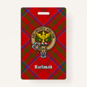 Badge Clan MacDonald de Keppoch Crest sur Tartan (Devant)