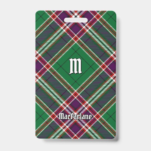 Badge Clan MacFarlane Chasse moderne Tartan (Avant)