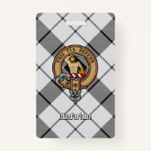 Badge Clan MacFarlane Crest sur tarte noir et blanc (Devant)