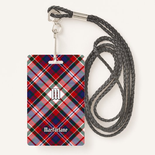 Badge Clan MacFarlane robe Tartan (Devant avec lanière)