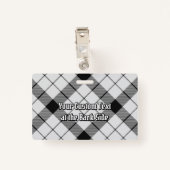 Badge Clan MacFarlane Tartan noir et blanc (Dos avec clip)