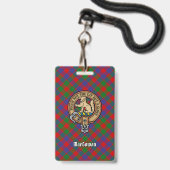 Badge Clan MacGowan Crest sur Tartan (Avant avec lanière)