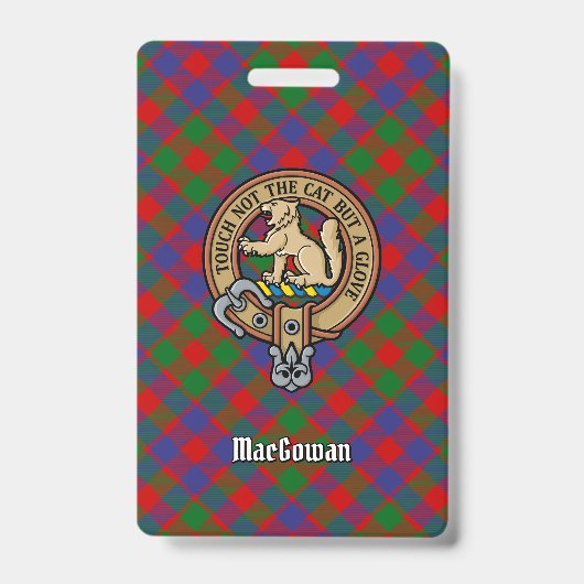 Badge Clan MacGowan Crest sur Tartan (Avant)