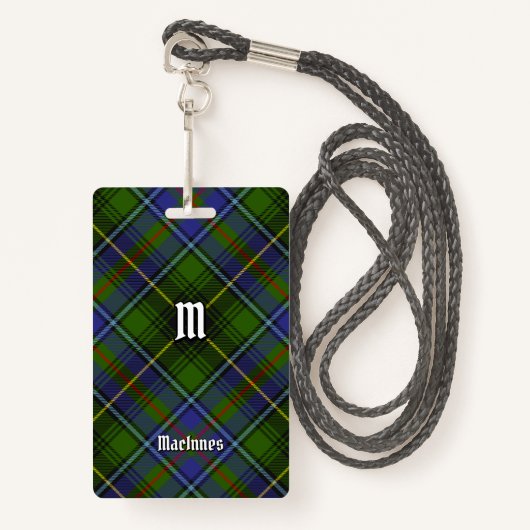 Badge Clan MacInnes Tartan (Devant avec lanière)