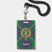 Badge Clan MacIntyre Crest sur Tartan (Avant avec lanière)