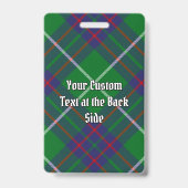 Badge Clan MacIntyre Crest sur Tartan (Arrière)