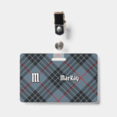 Badge Clan MacKay Blue Tartan (Avant avec clip)