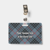 Badge Clan MacKay Crest sur Blue Tartan (Back with Clip)