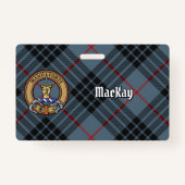 Badge Clan MacKay Crest sur Blue Tartan (Devant)