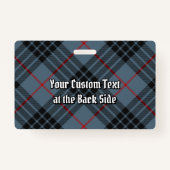 Badge Clan MacKay Crest sur Blue Tartan (Dos)