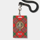 Badge Clan MacLean Crest sur Tartan (Avant avec lanière)